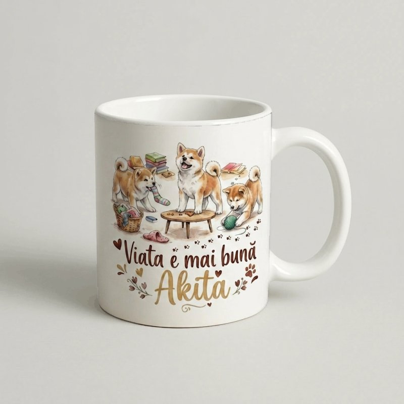 Cana cu Akita — cadou personalizat PetGifts