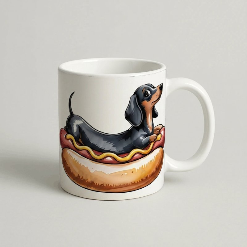 Cană „Dachshund Hot Dog”