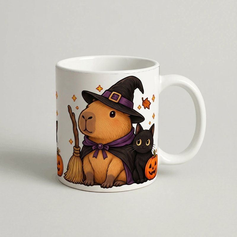 Cană Halloween „Capybara Vrăjitoare"