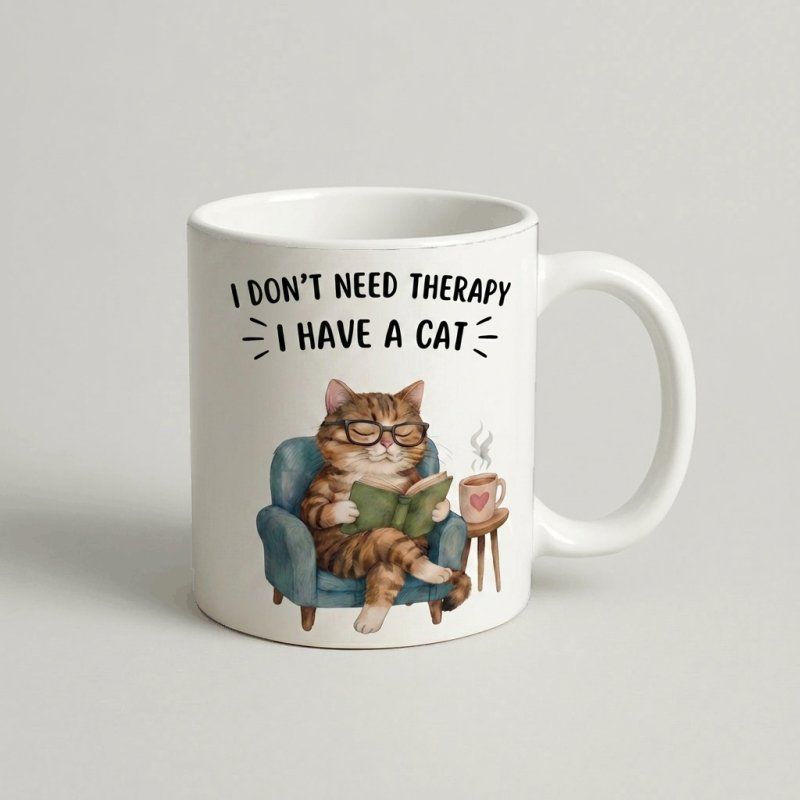 Cana I don't need therapy, I have a cat — cadou personalizat PetGifts