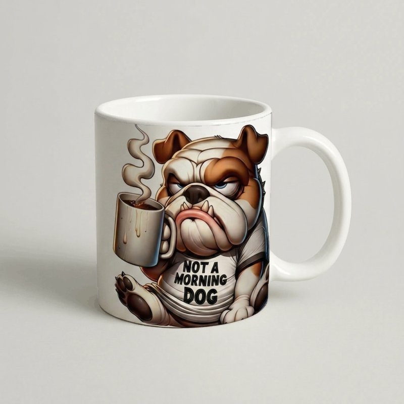 Cană „Not A Morning Dog” (Bulldog)