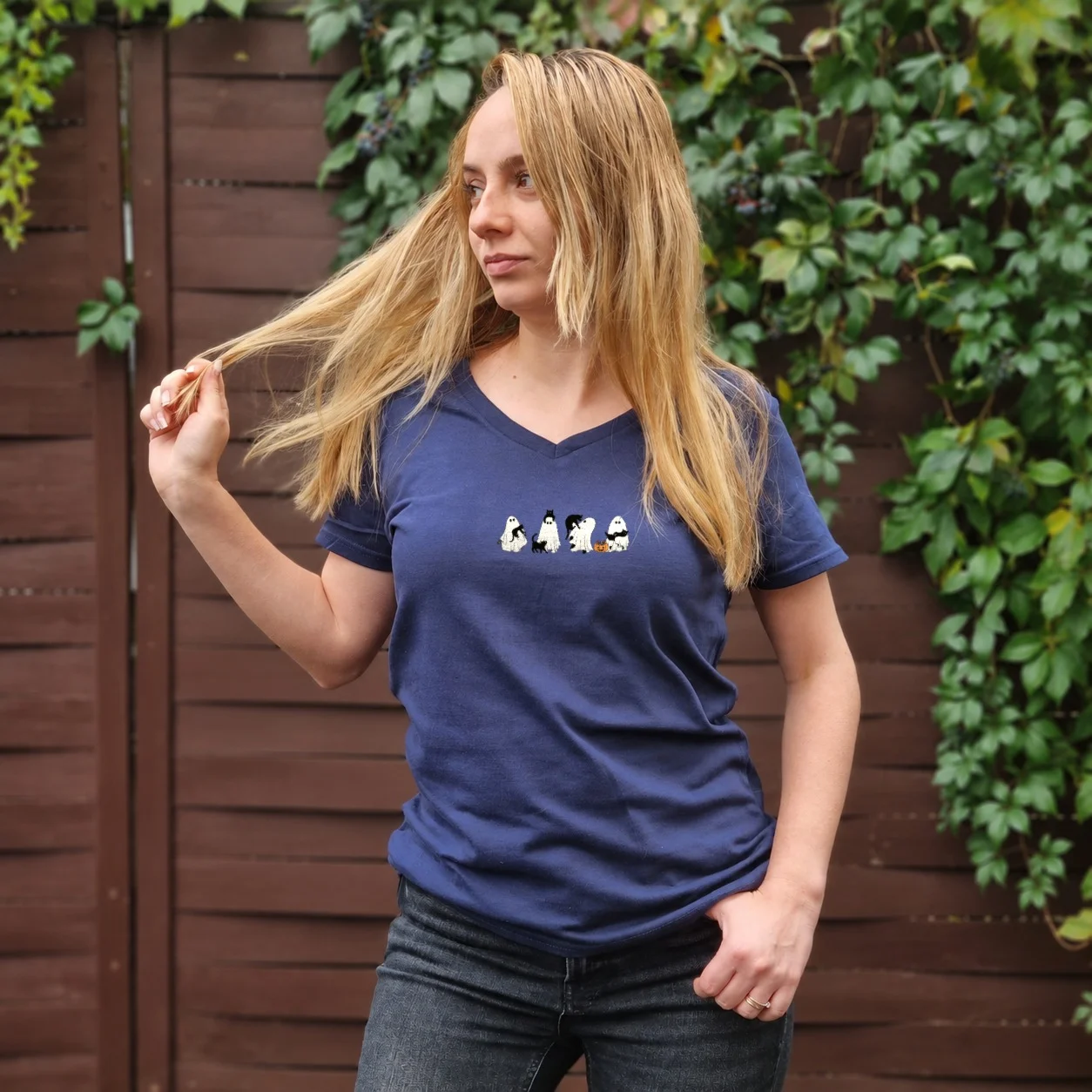 Tricou Fitted Pisici Fantomă — cadou personalizat PetGifts
