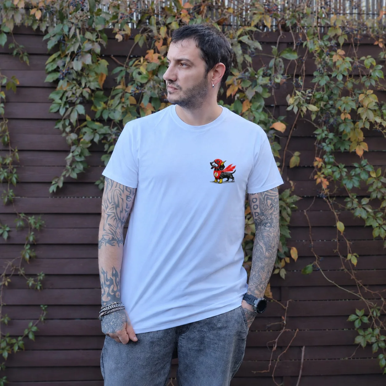 Tricou Fitted Superdog Flash