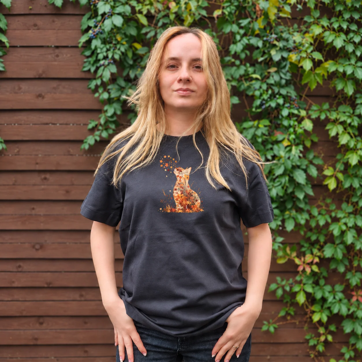 Tricou Oversize Halloween Autumn Cat — cadou personalizat PetGifts