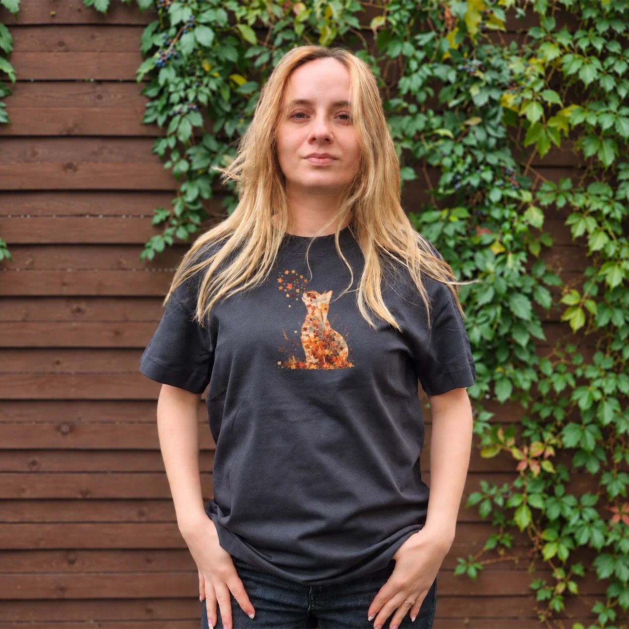 Tricou Oversize Halloween Autumn Cat