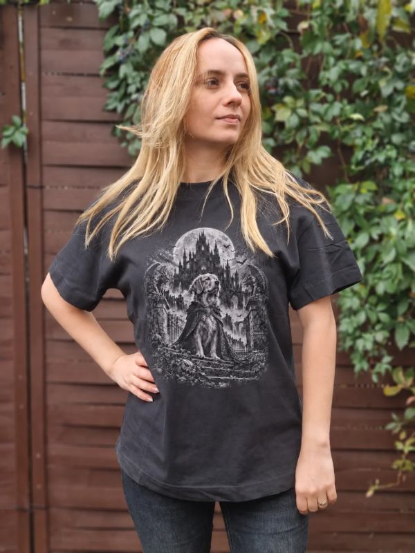 Tricou Oversize Halloween Moonlit Dog