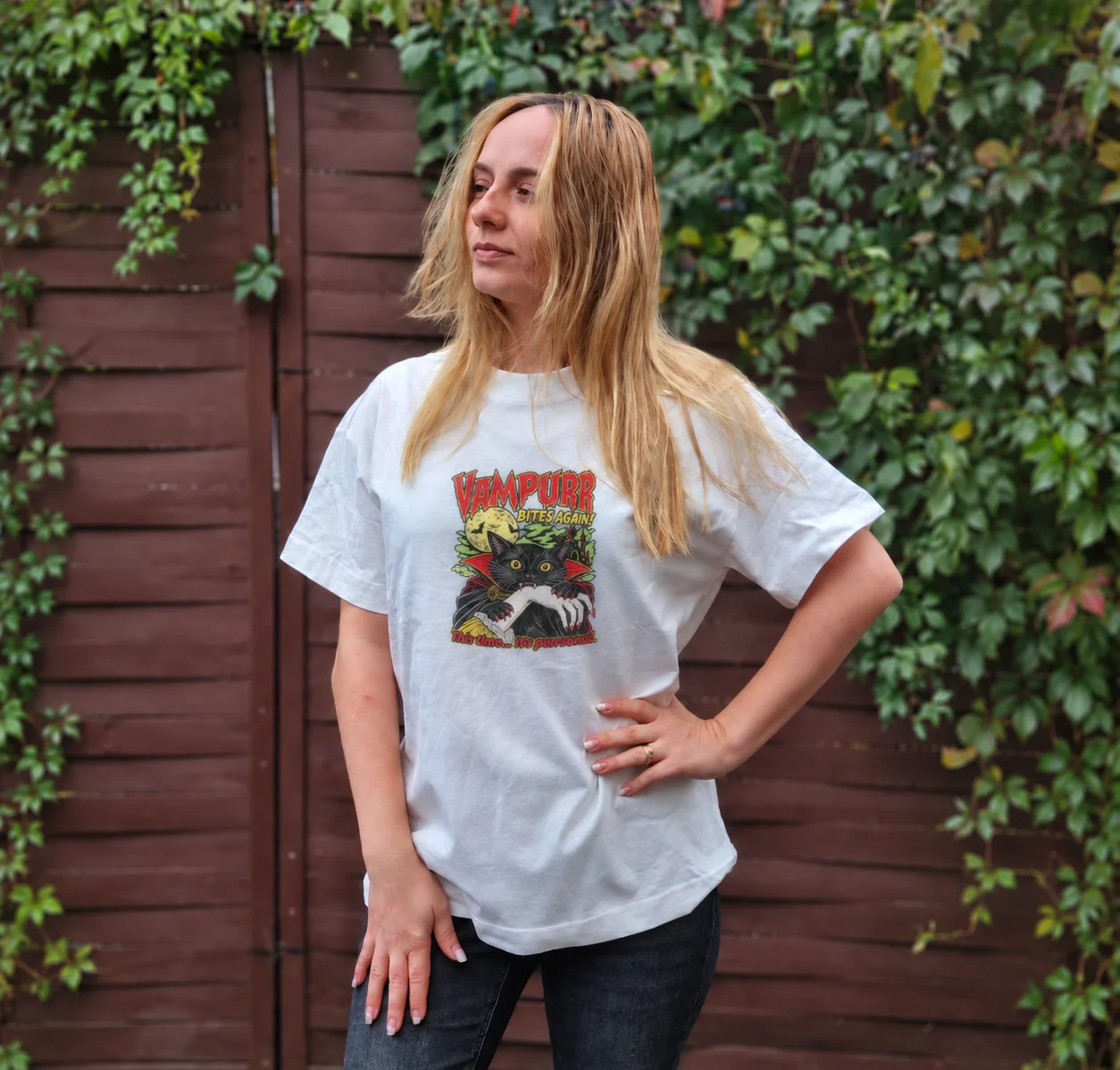 Tricou Oversize Halloween Vampurr Bites Again
