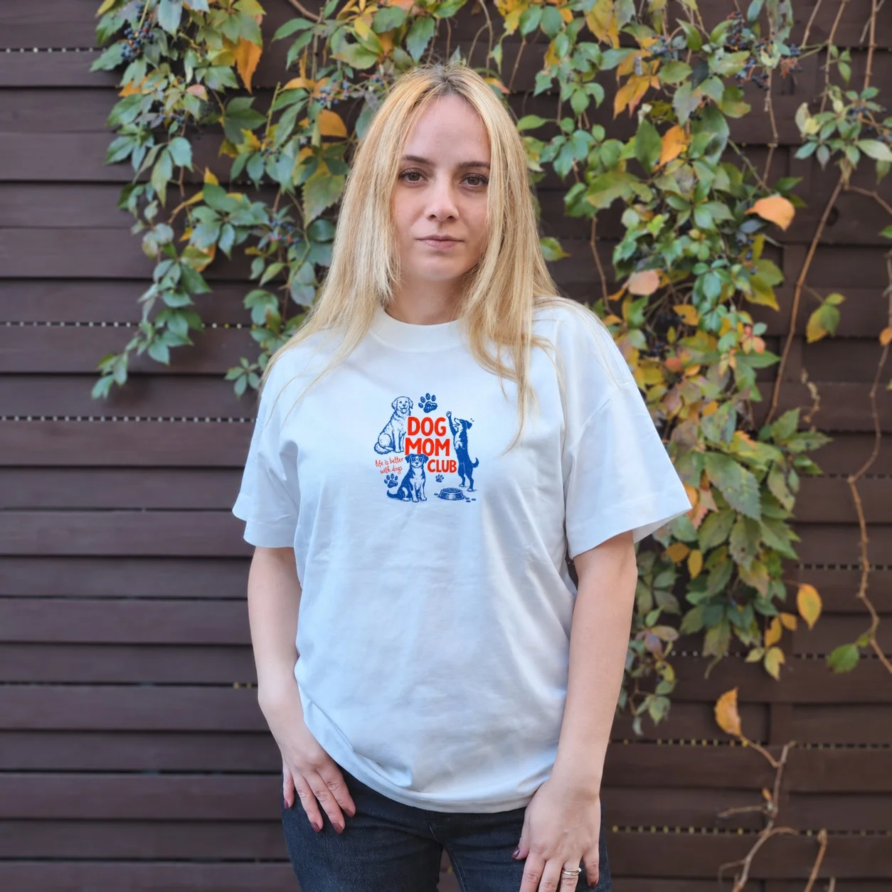 Tricou Oversize Dog Mom Club — cadou personalizat PetGifts