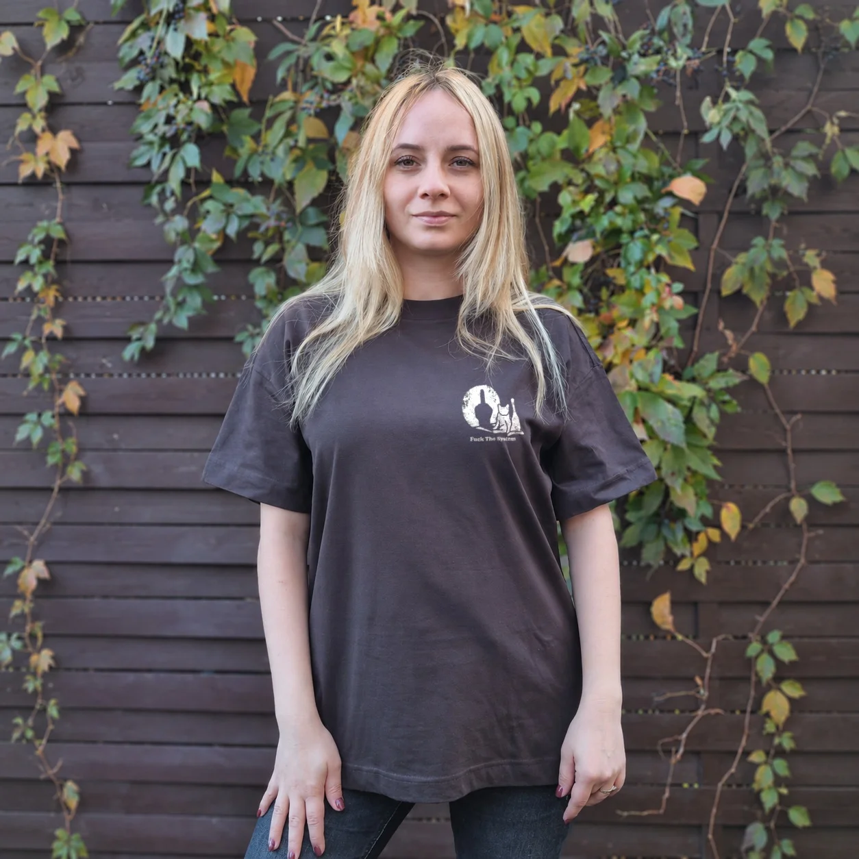 Tricou Oversize Fuck The System — cadou personalizat PetGifts