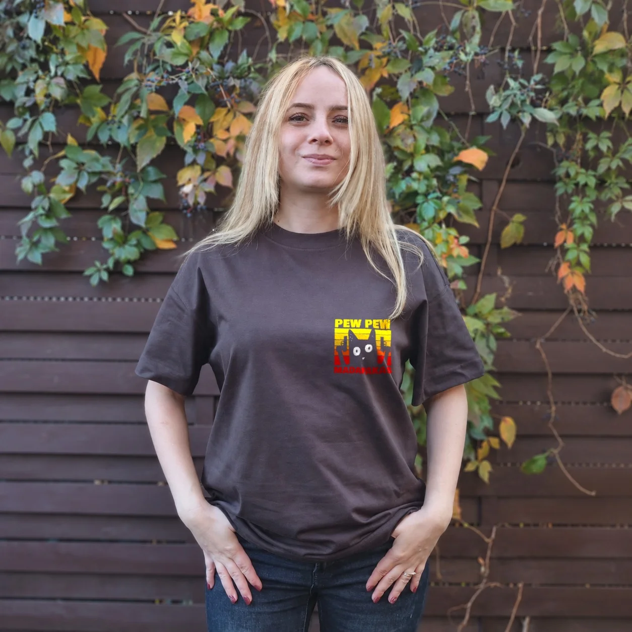 Tricou Oversize Pew Pew Madafaka — cadou personalizat PetGifts