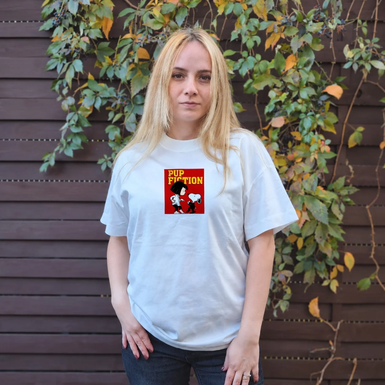 Tricou Oversize Pup Fiction – Retro — cadou personalizat PetGifts