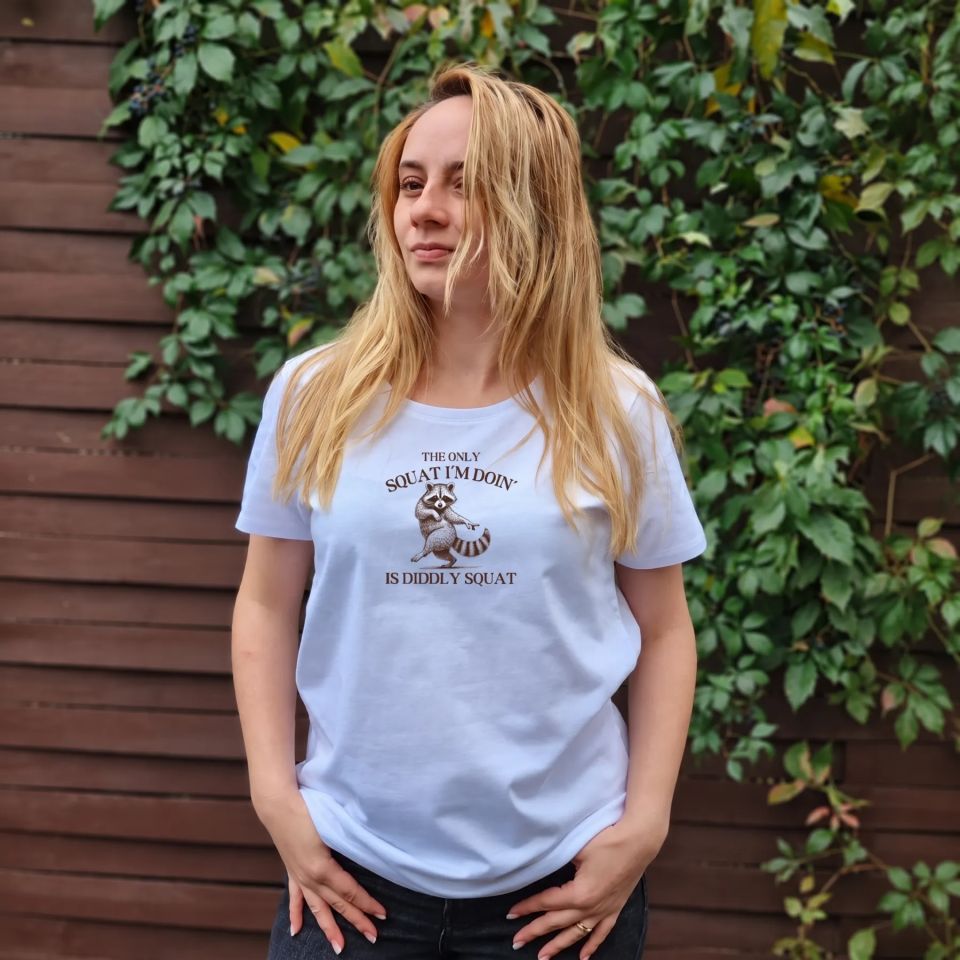 Tricou Regular Raton Diddly Squat – The Only Squat I'm Doin' — cadou personalizat PetGifts