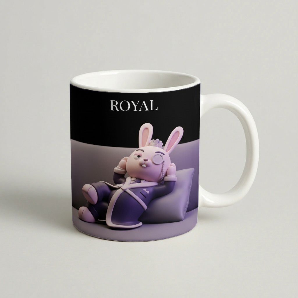 Cană Bunny Royal - 3D — cadou personalizat PetGifts