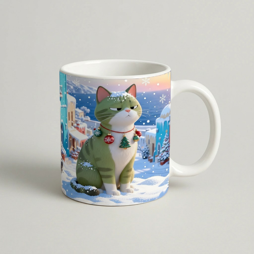 cana snowy cat — cadou personalizat PetGifts