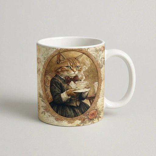 cana orange cat Afternoon Tea 1 — cadou personalizat PetGifts