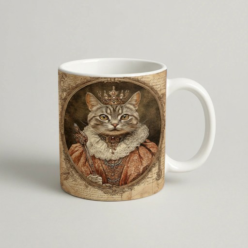 cana grey cat Her Majesty — cadou personalizat PetGifts